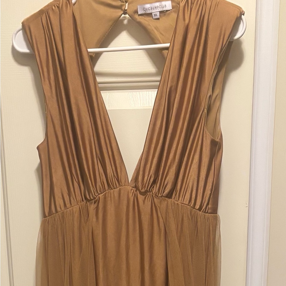 Women's Midi Tulle Dress in Camel